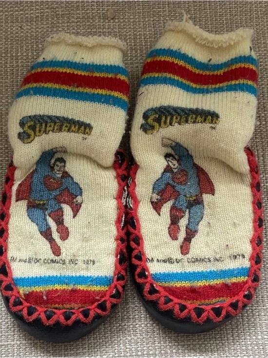 DC Comics Other - 1979 Superman Vintage DC Comics Baby Shoes Photography Prop Collectible 70s